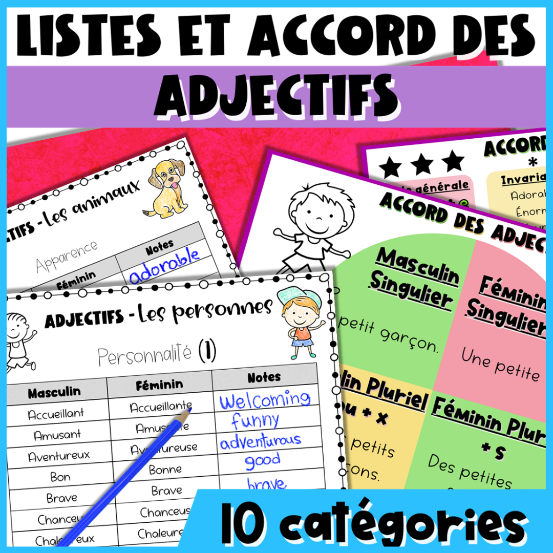 Lists of French Adjectives – Gender & Number Agreement | French Grammar