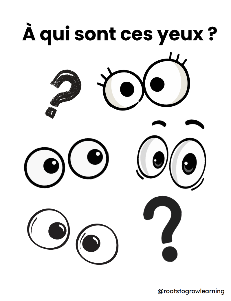 À qui sont ces yeux - Creative writing fun!