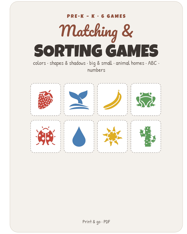 Matching & Sorting Games